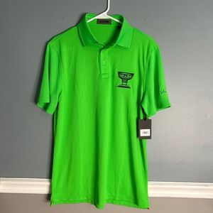G/FORE Mens lime Green Performance Golf Polo Shirt UPF 50+ GMP000090 Size M NEW